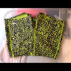 Reebok Neon Lime Cheetah Athletic Shorts
